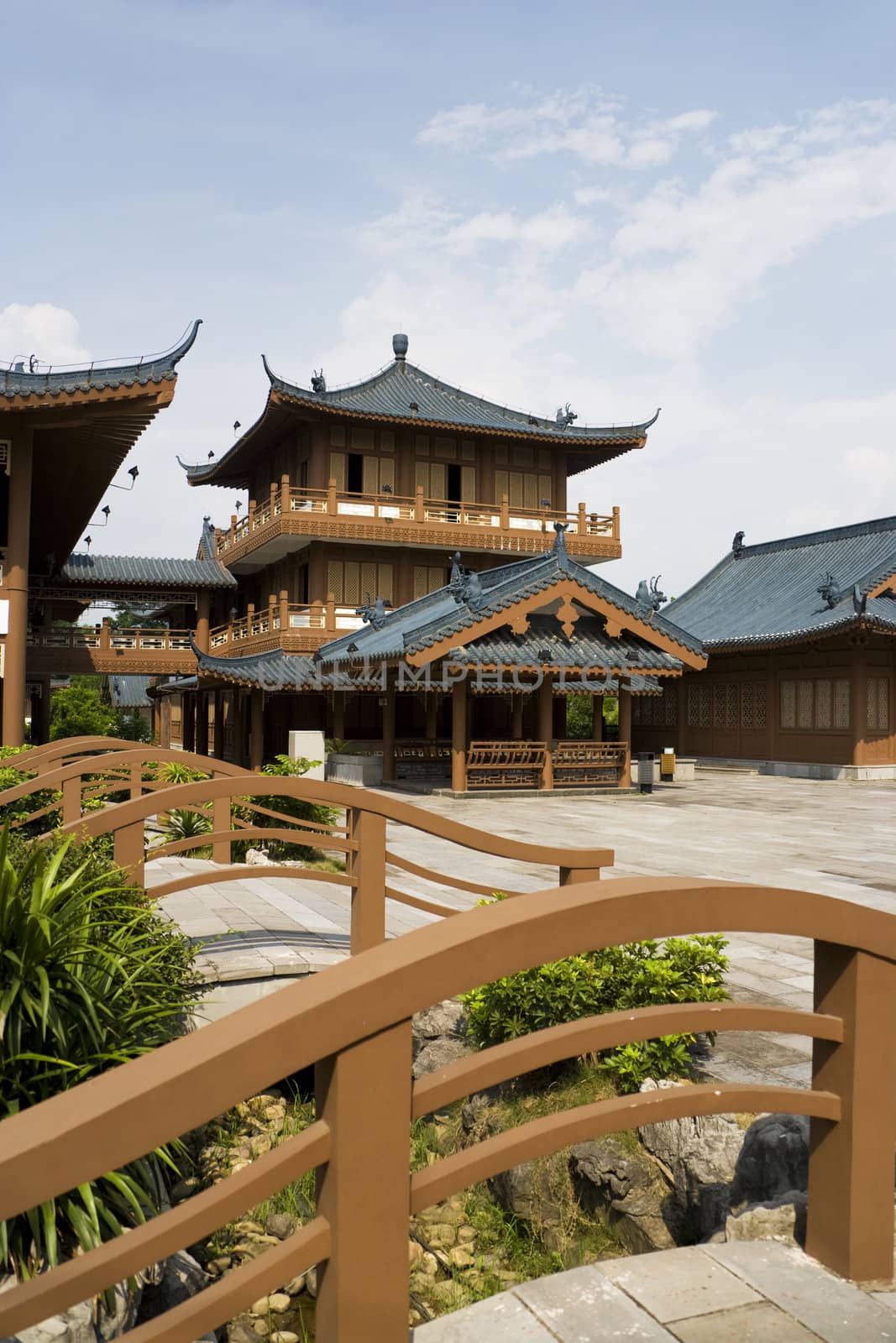 Image of Mulong Lake buildings at Guilin, China.