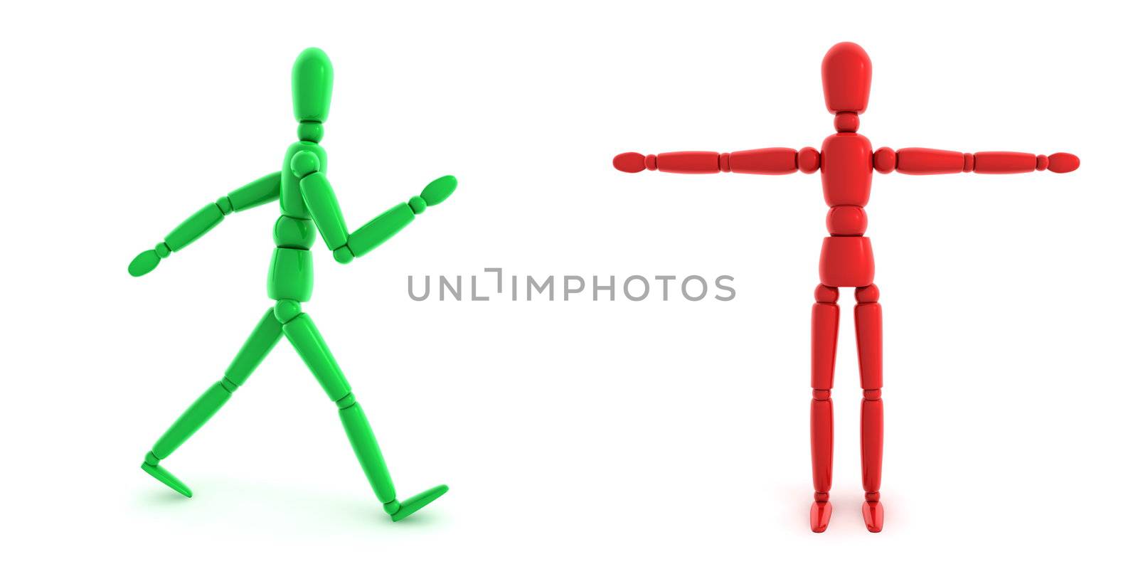 Two Traffic Light Men by PixBox