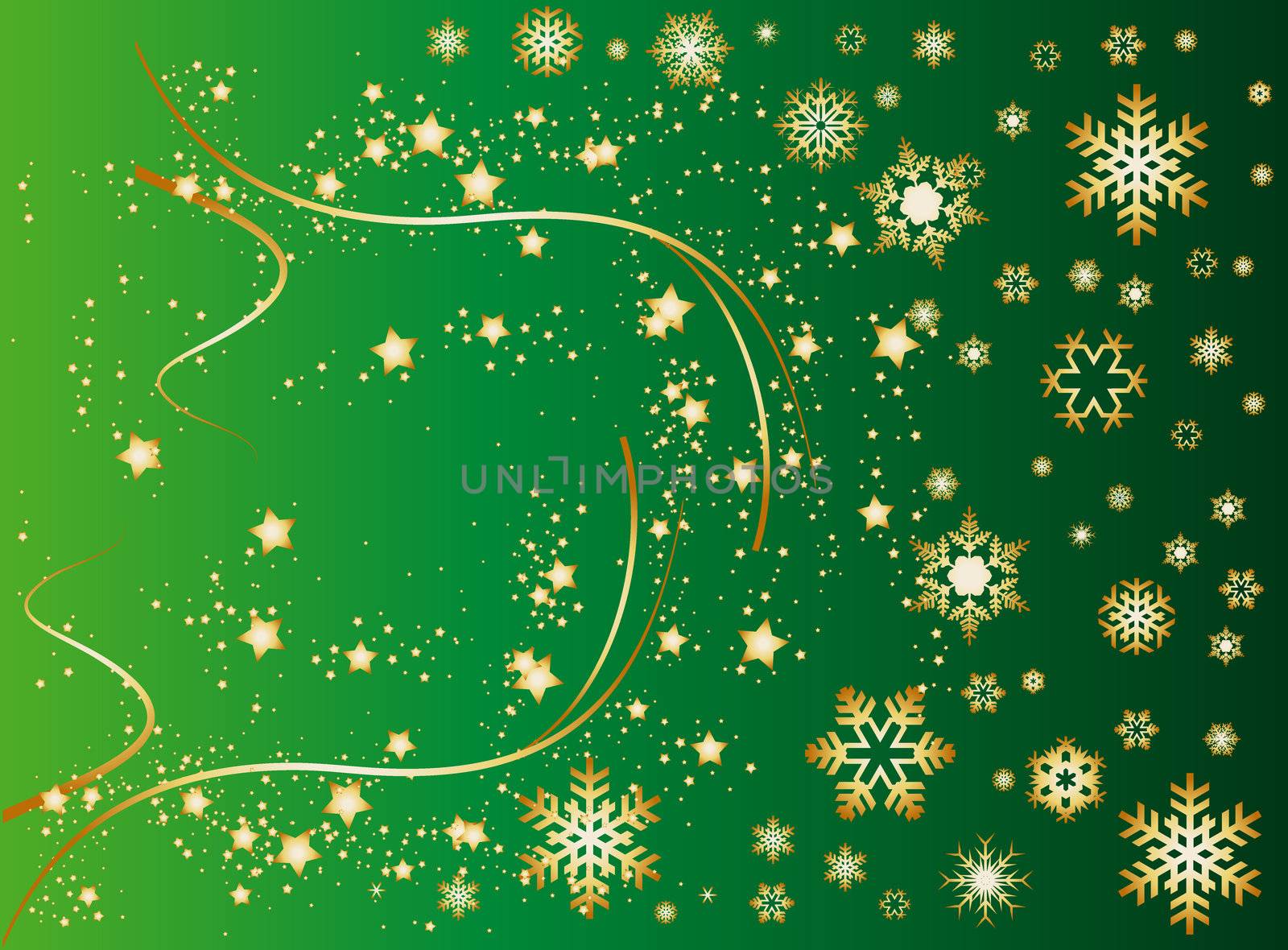 illustration of a green christmas background