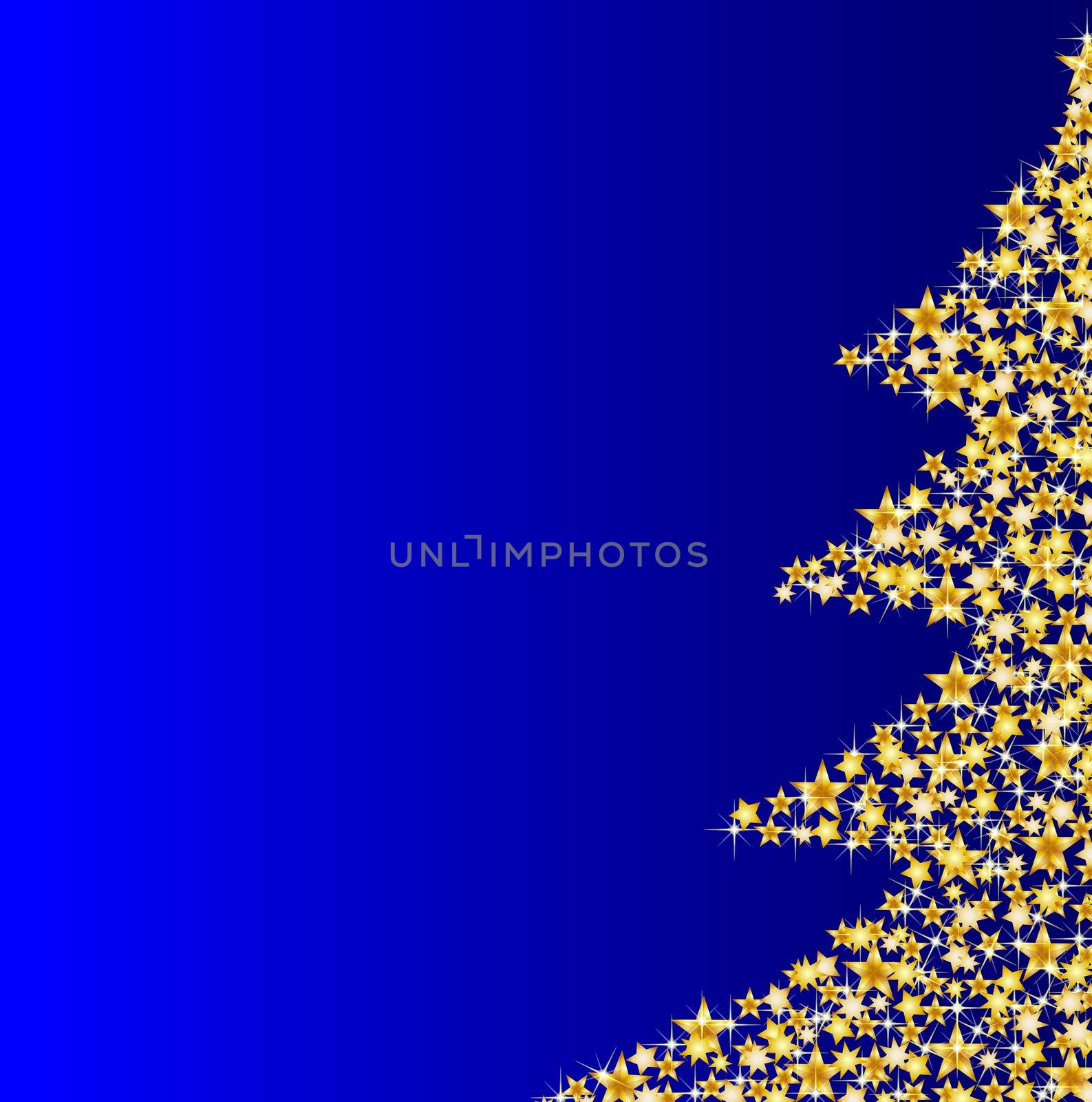 illustration of a christmas tree on blue background