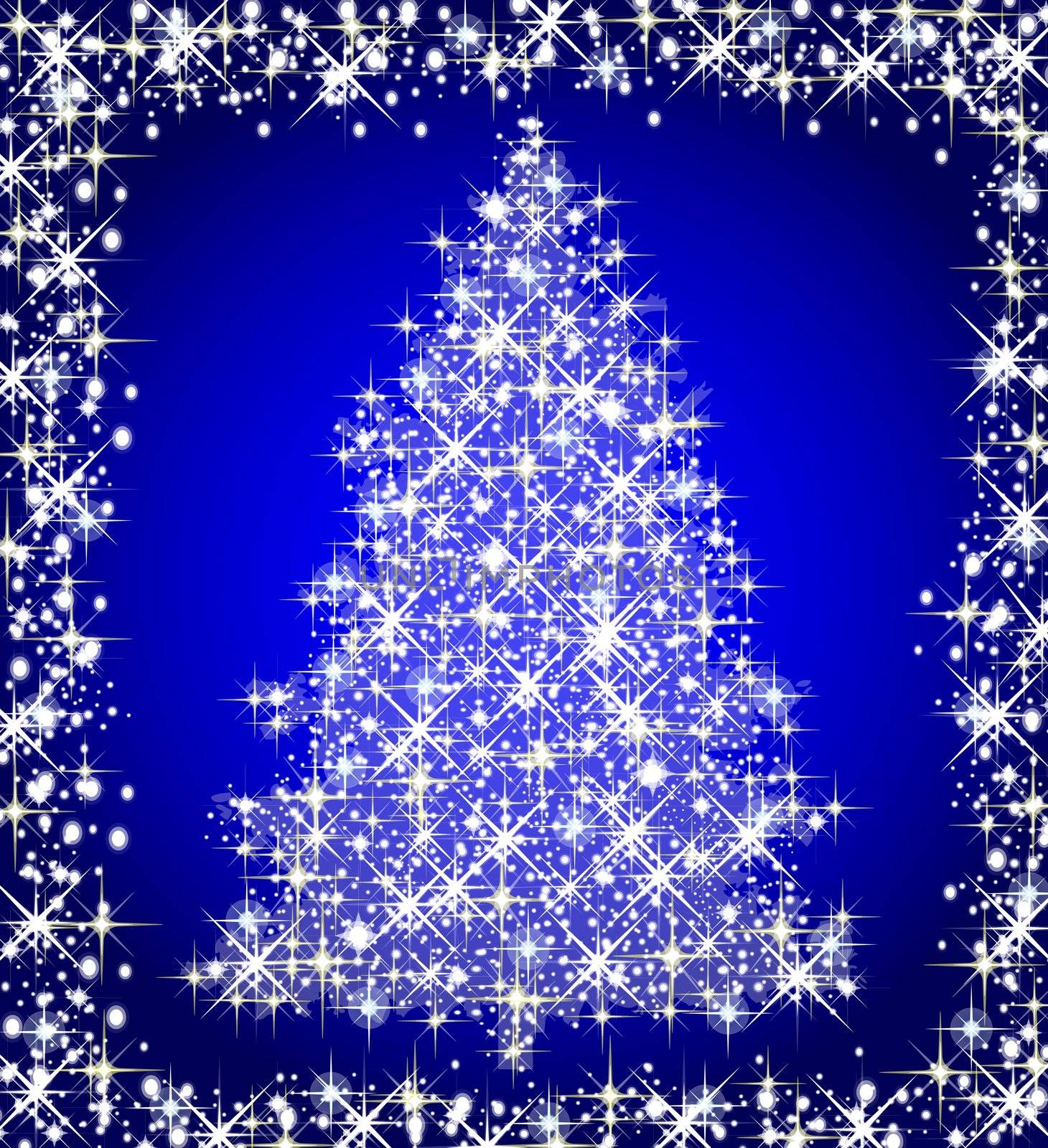  christmas tree on blue background by peromarketing