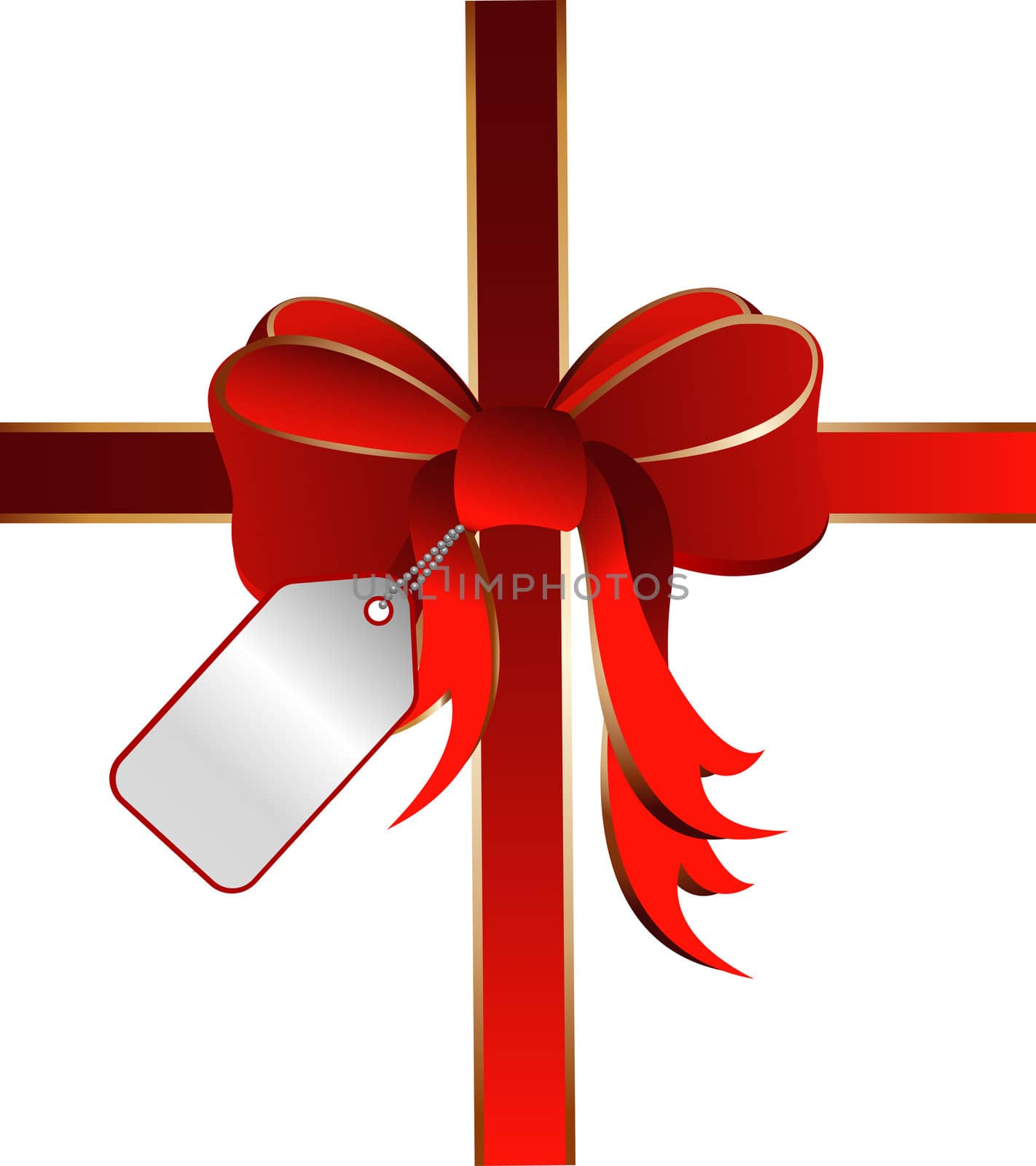  red ribbon with card tag by peromarketing