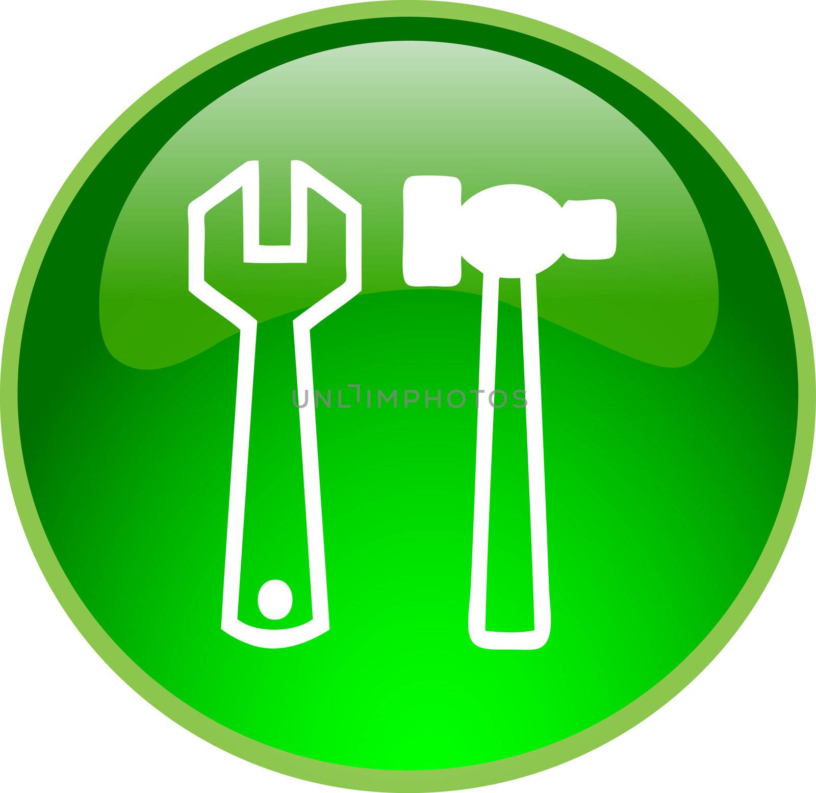 illustration of a green repair button
