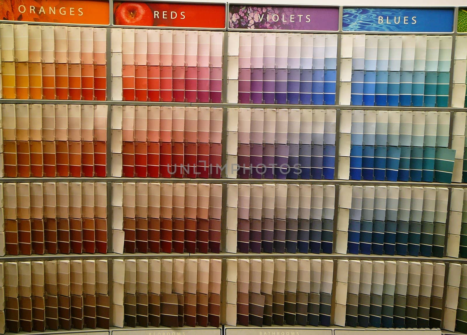 Background of paint color swatches