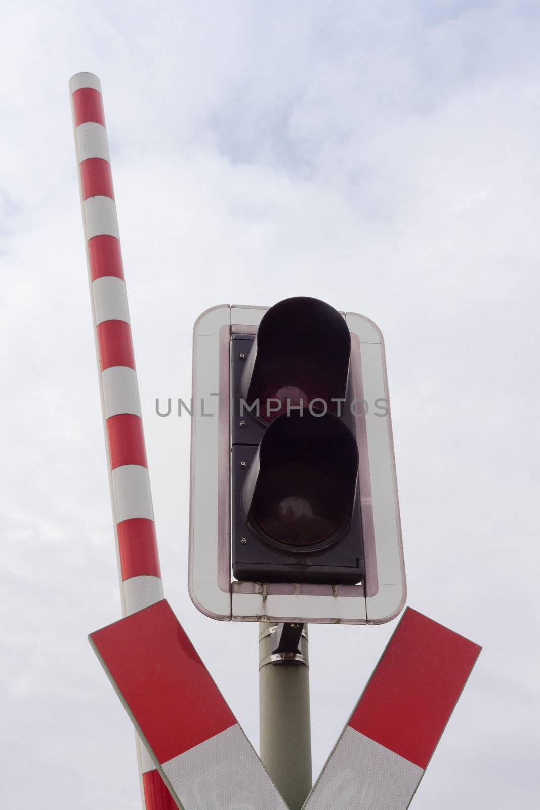 Railroad crossing signal light and open bar by PiLens