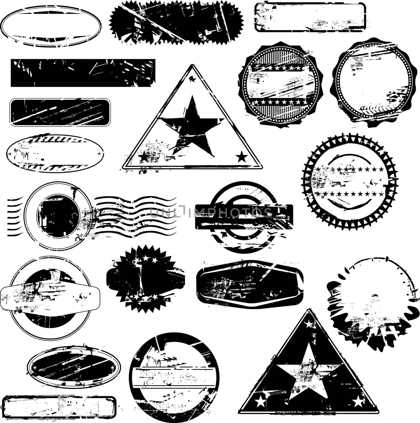 Collection of empty rubber stamps for your text. See other rubber stamp collections in my portfolio.