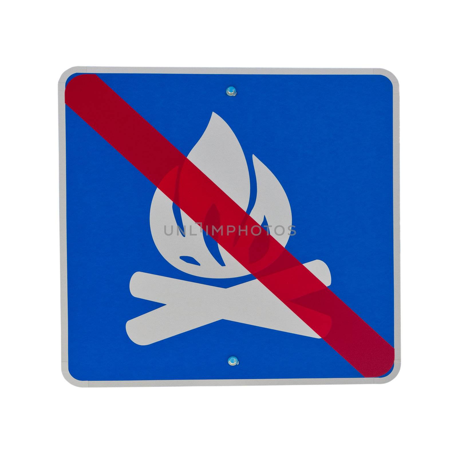 Sign: open fire prohibited by PiLens