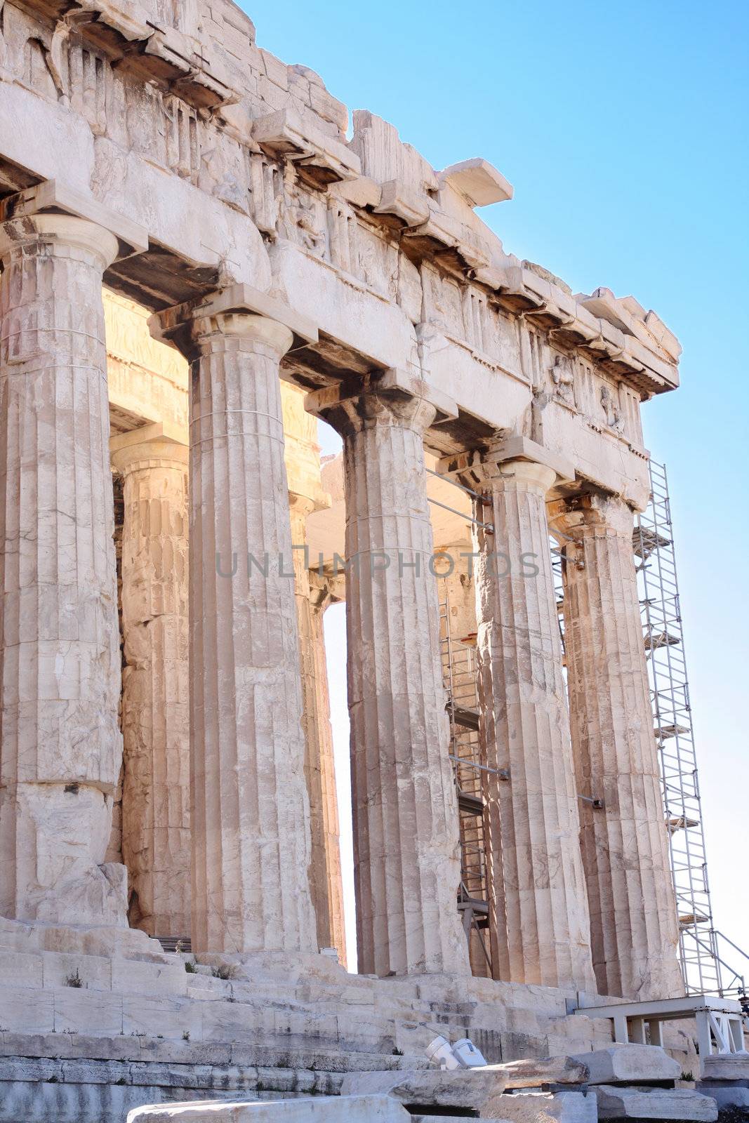 details of Parthenon, Acropolis in Athens � Greece