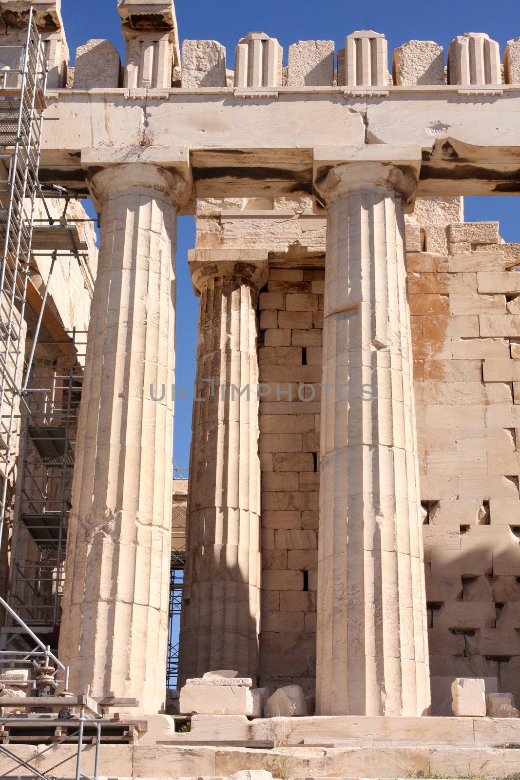 details of Parthenon, Acropolis in Athens � Greece