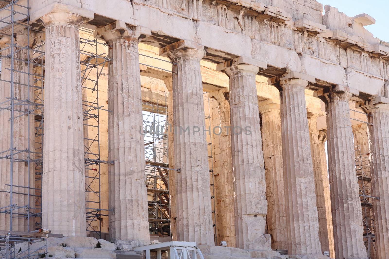 details of Parthenon, Acropolis in Athens � Greece