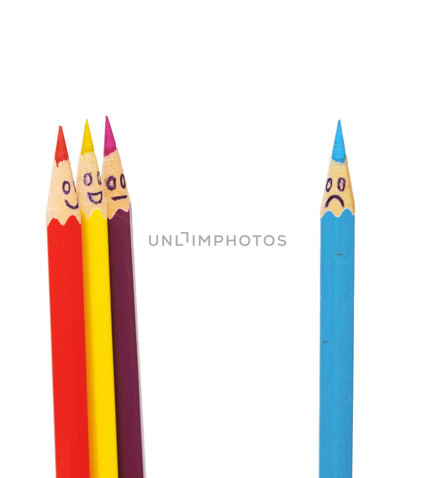 Happy group of pencil faces  by inxti