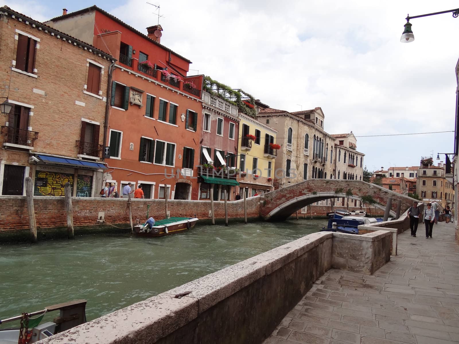 houses and bridge in Venice