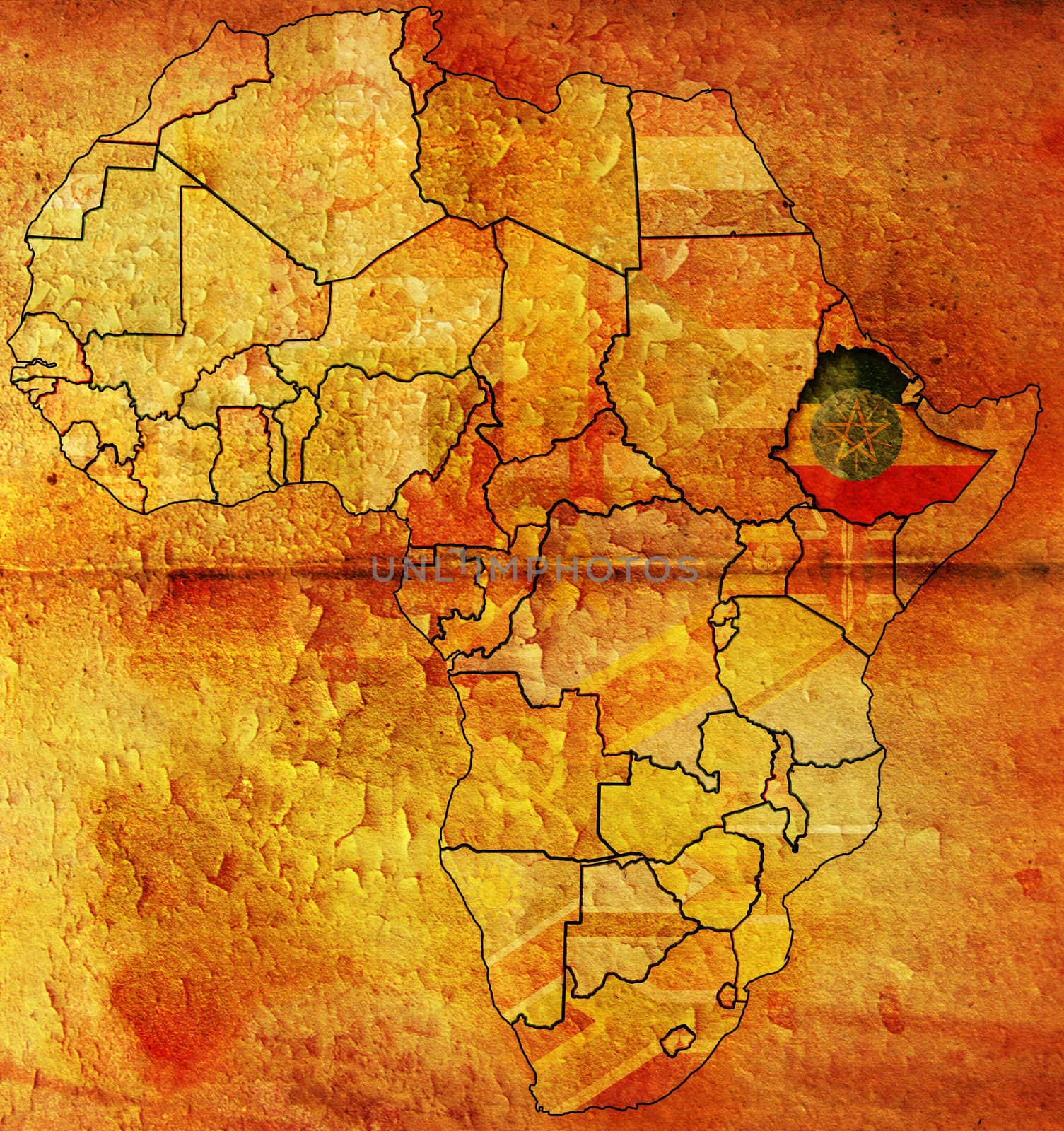 ethiophia on africa map by michal812