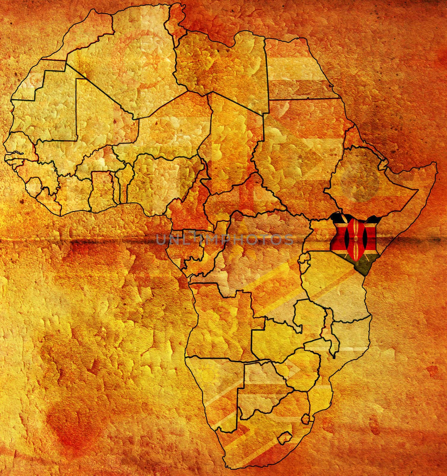 kenya on africa map by michal812