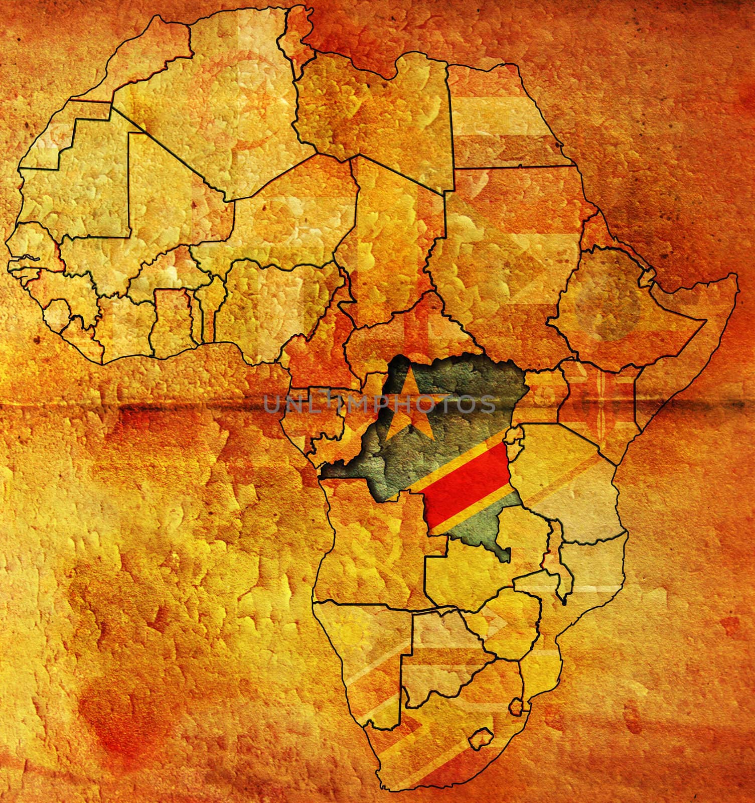 democratic republic of congo of africa map