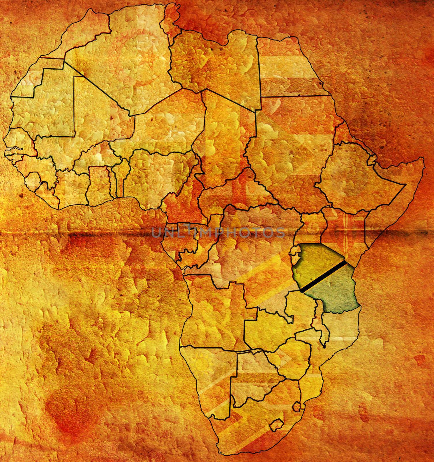 tanzania on africa map by michal812