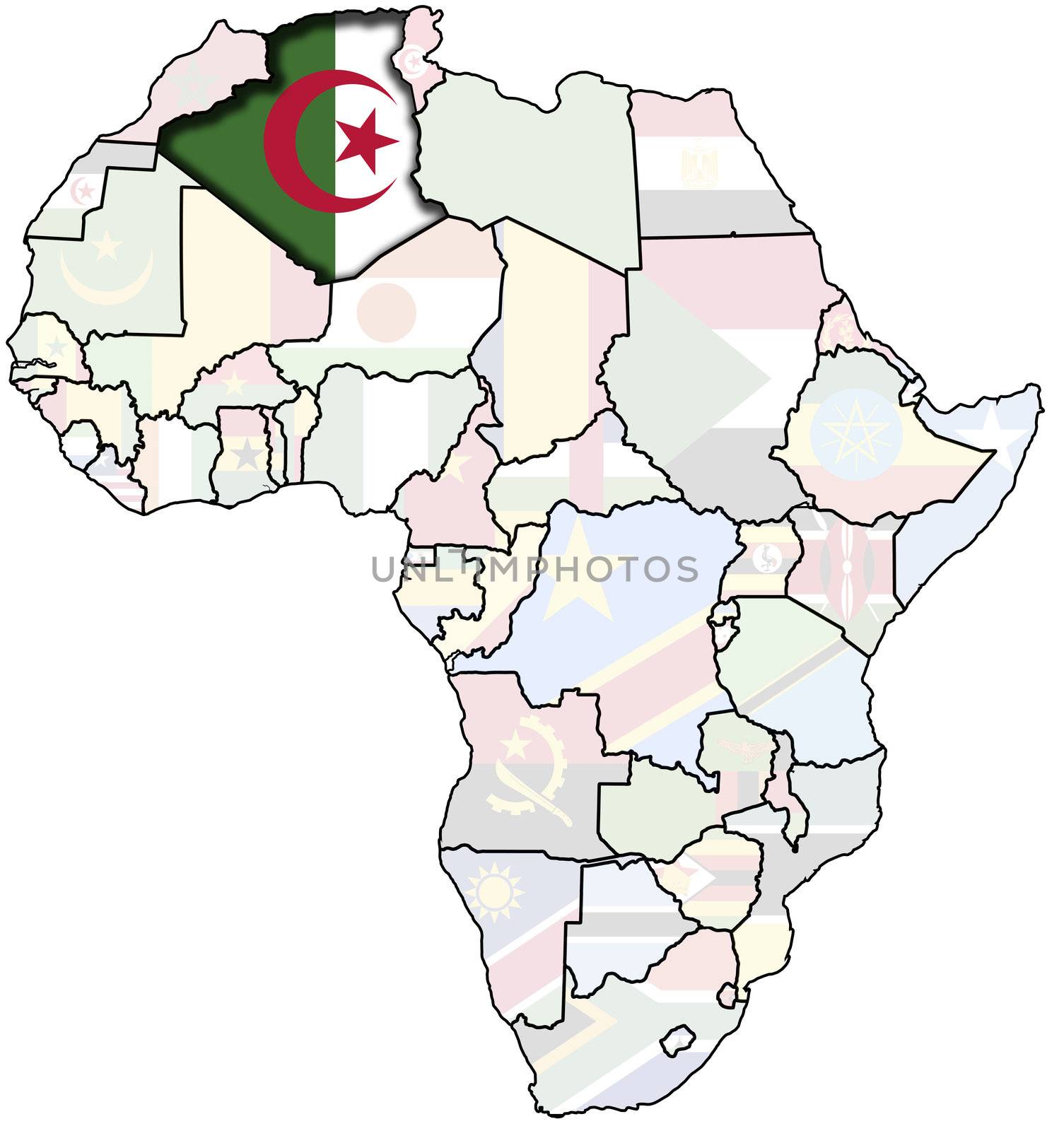 algeria on africa map by michal812