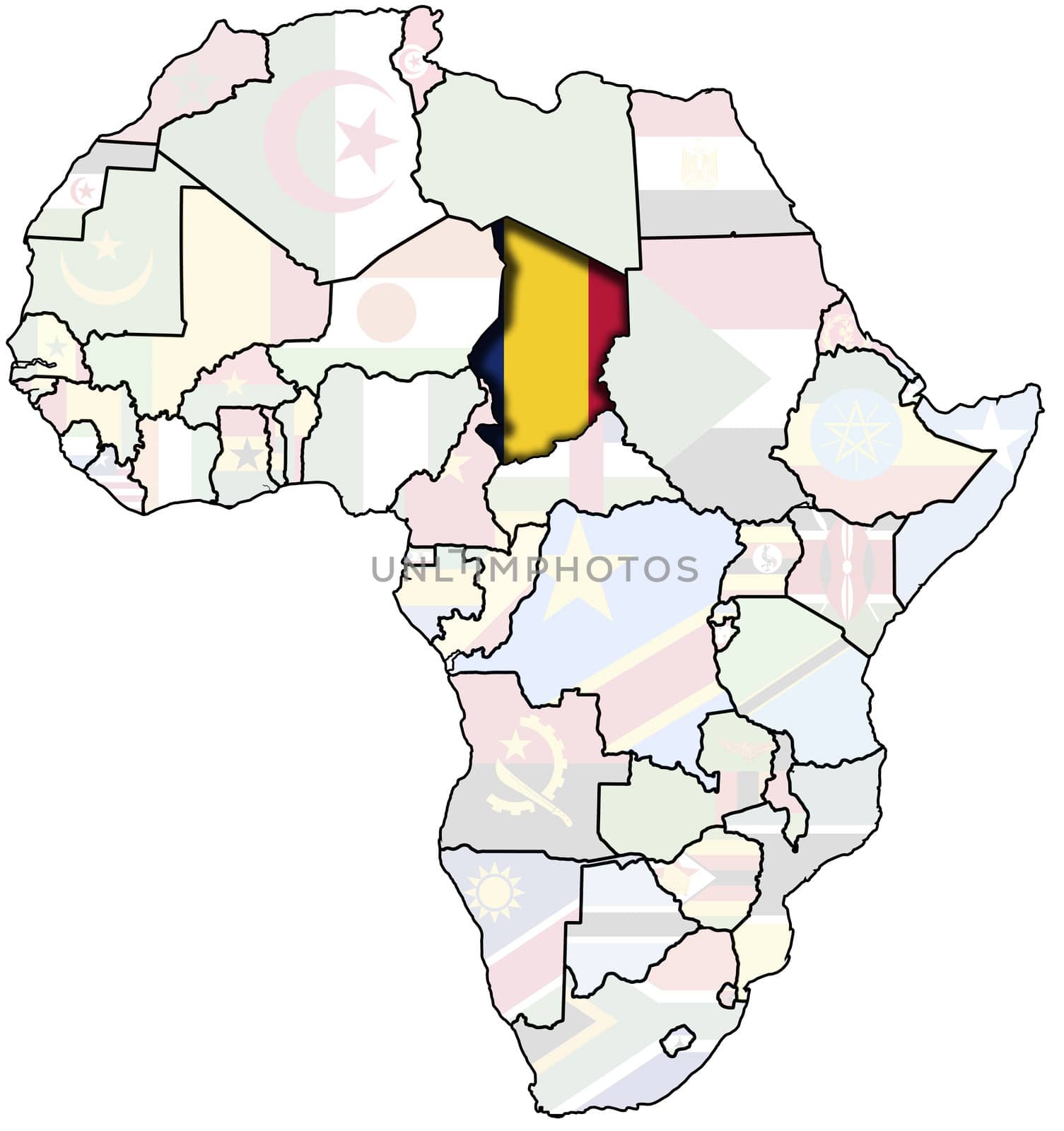 chad on africa map by michal812