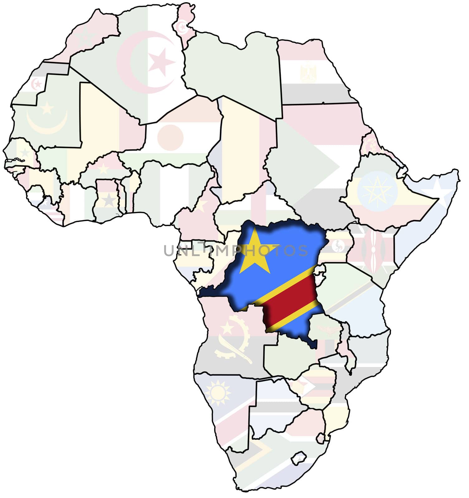 congo on africa map by michal812