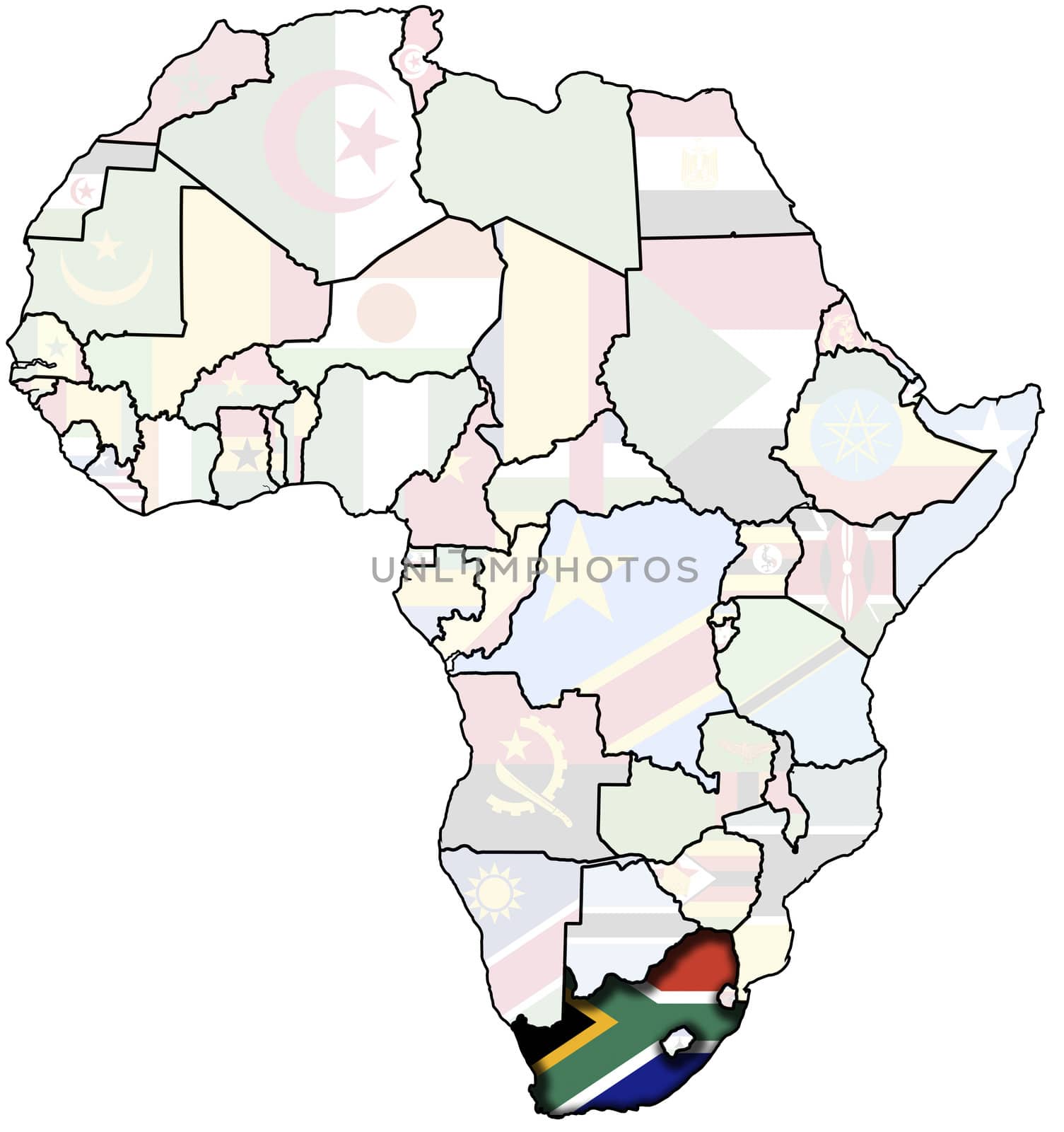 republic of south africa on africa map