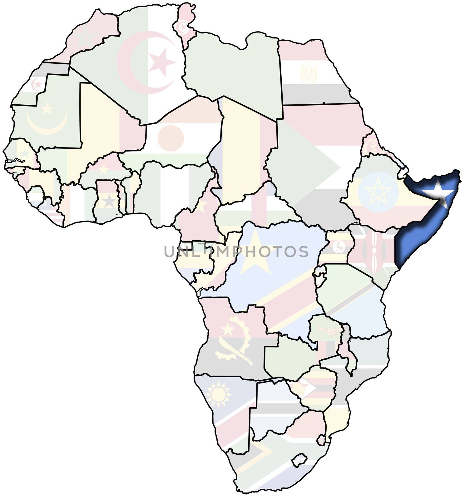 somalia on africa map by michal812