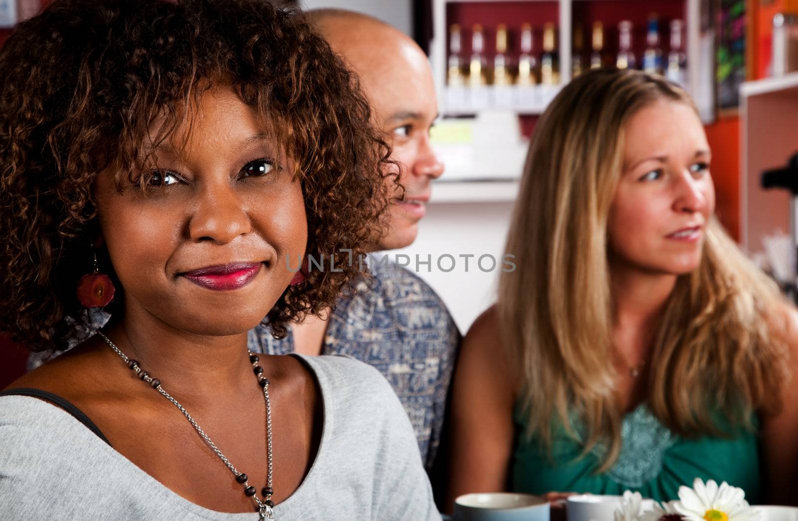African American Woman with Friends by Creatista