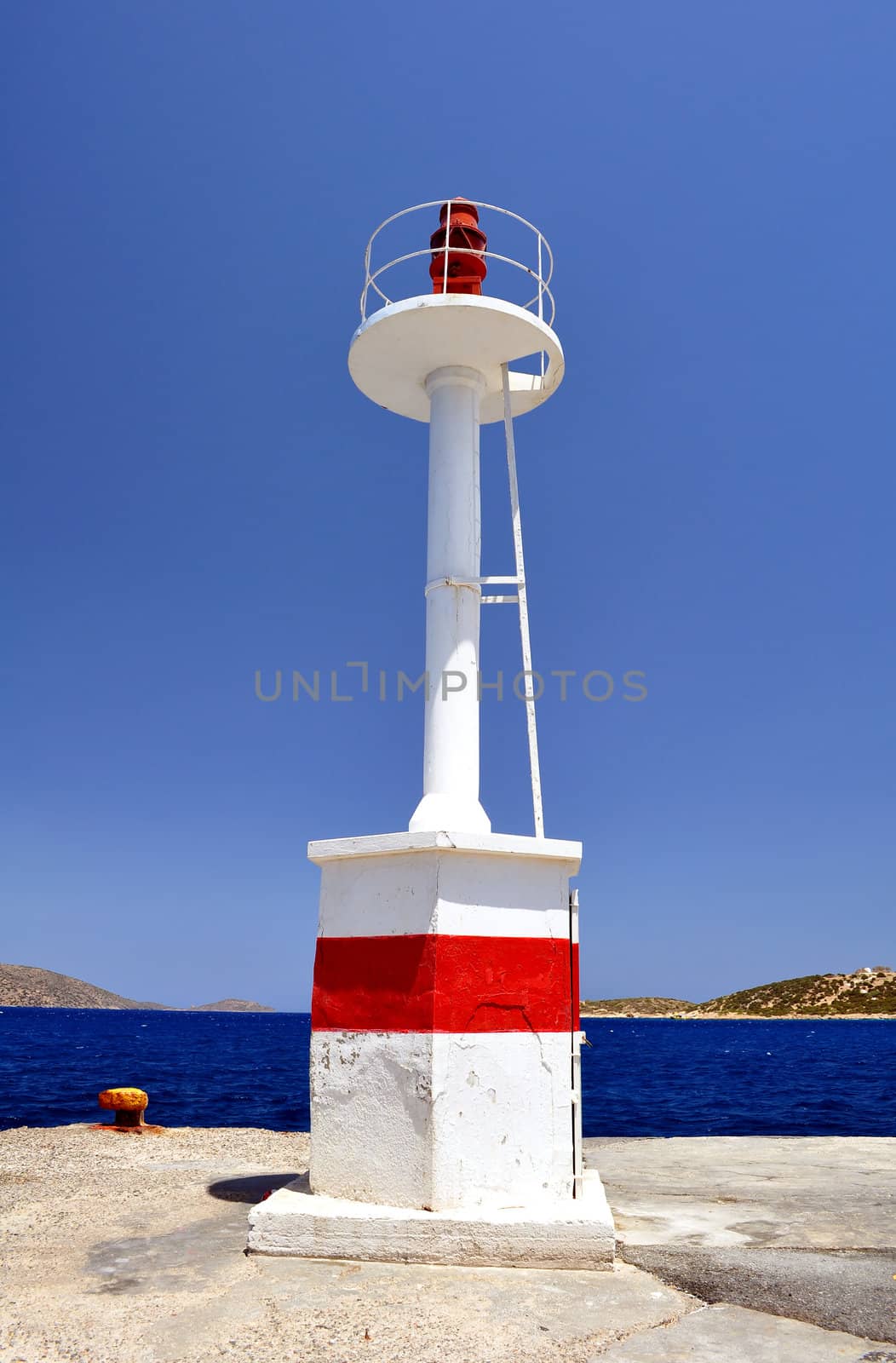 Navigation beacon in eastern Crete, Greece.