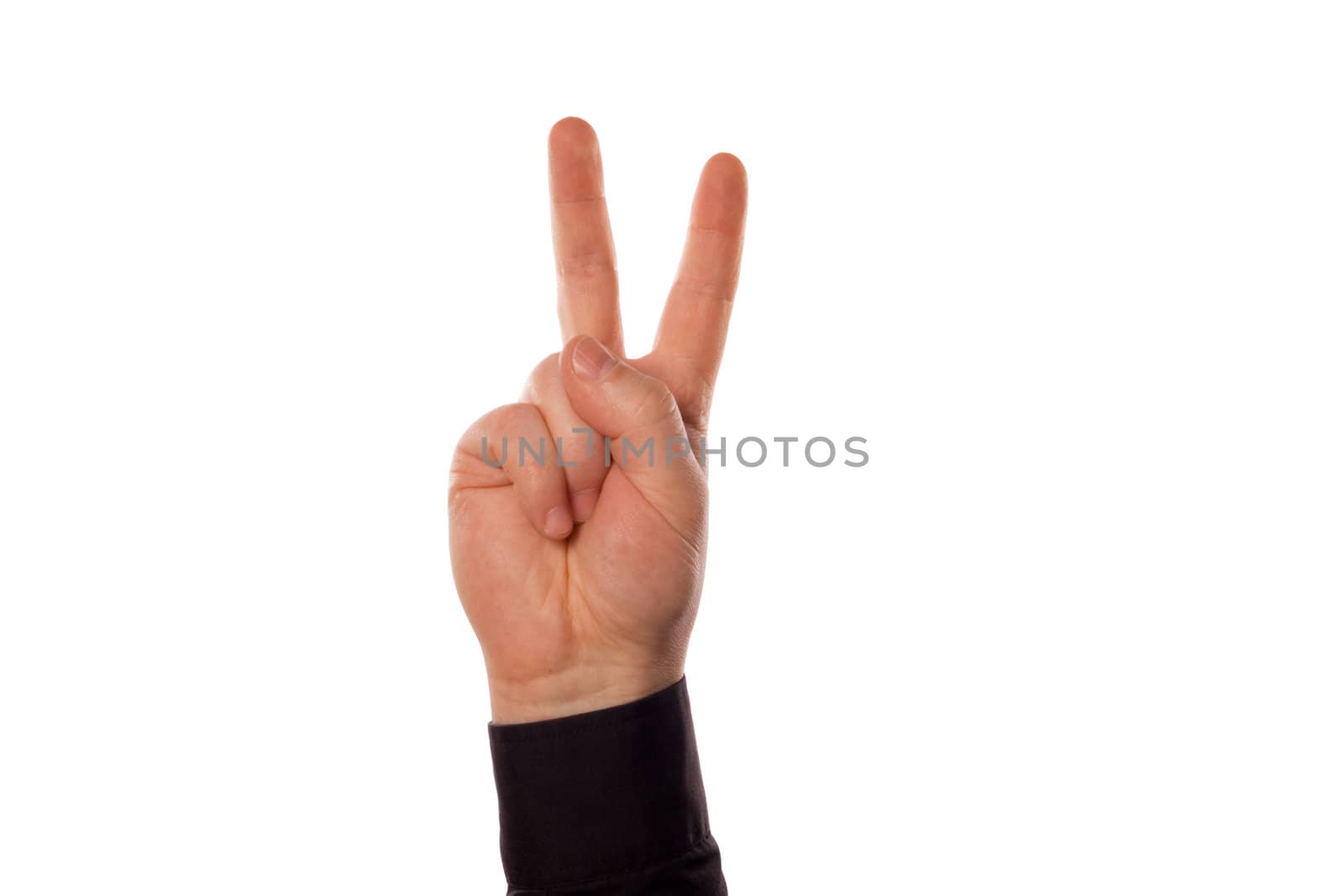 gesture by hand isolated on white background(clipping path included)