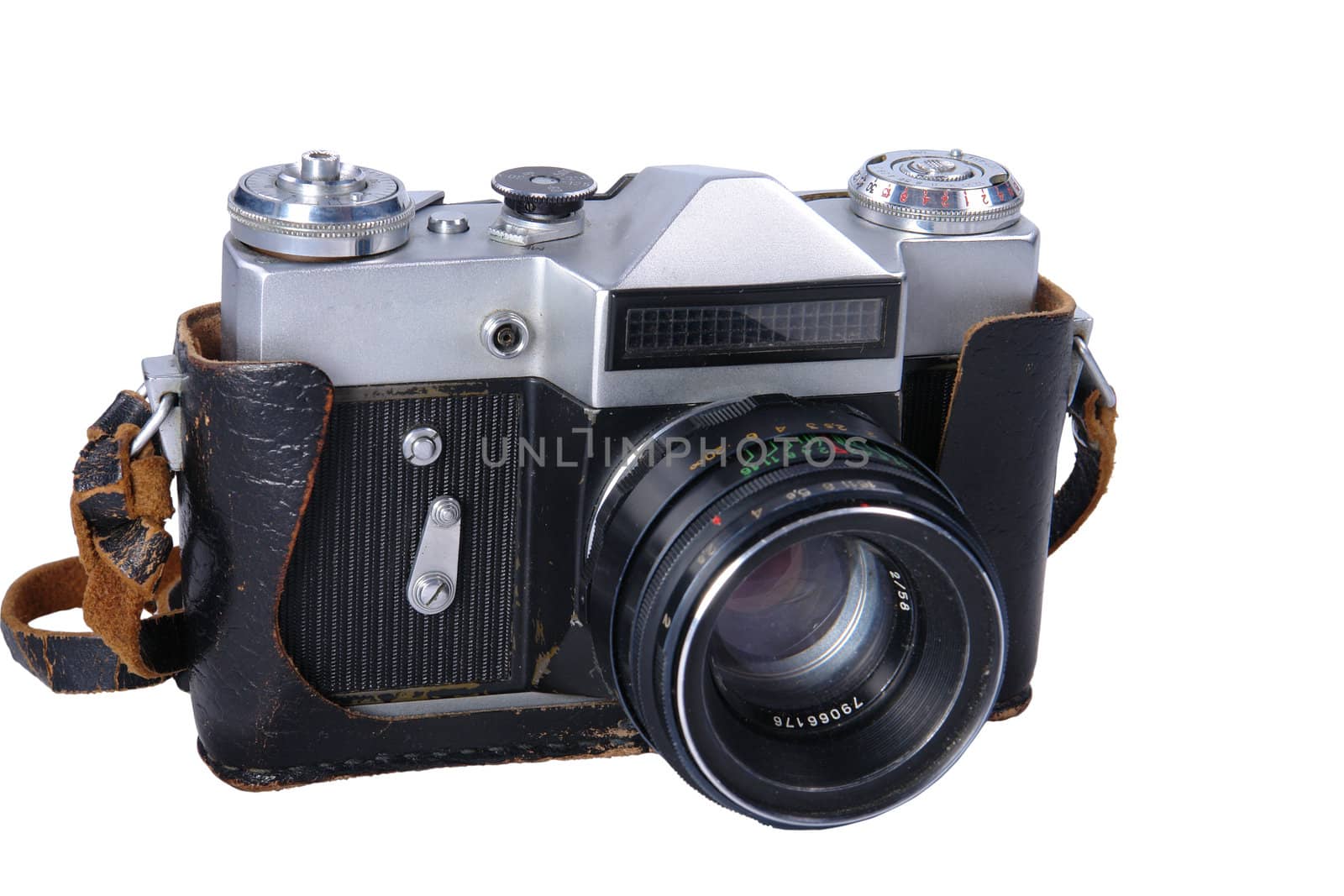old camera isolated on white background (clipping path included)                              