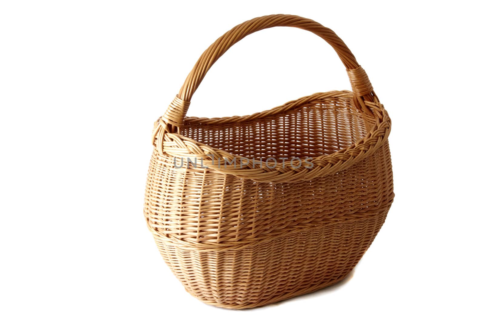 Empty basket isolated on white background
