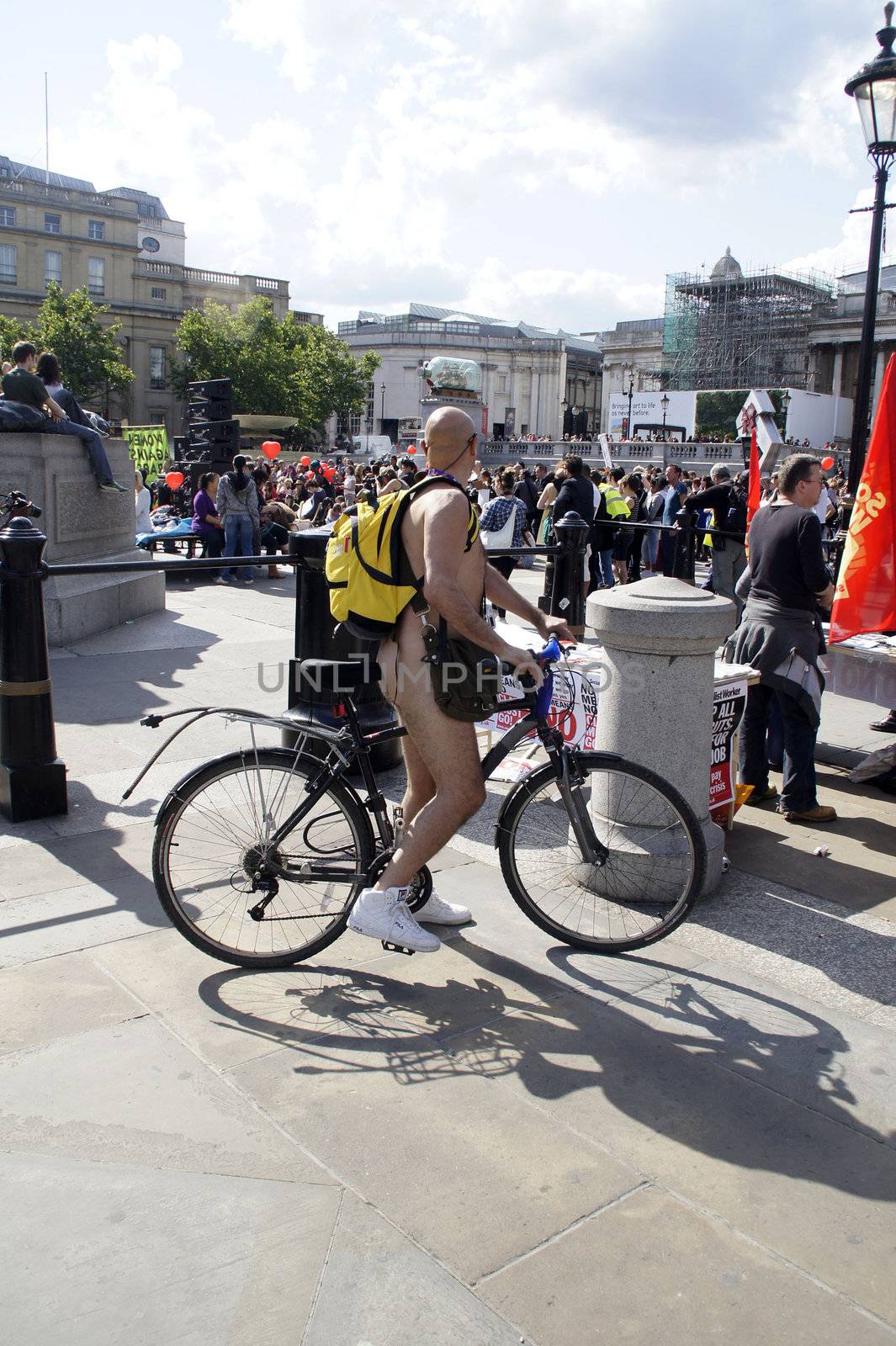LONDON - June 11: London Naked Bike Ride In The Strand In London 11th, 2011 in London, England.
