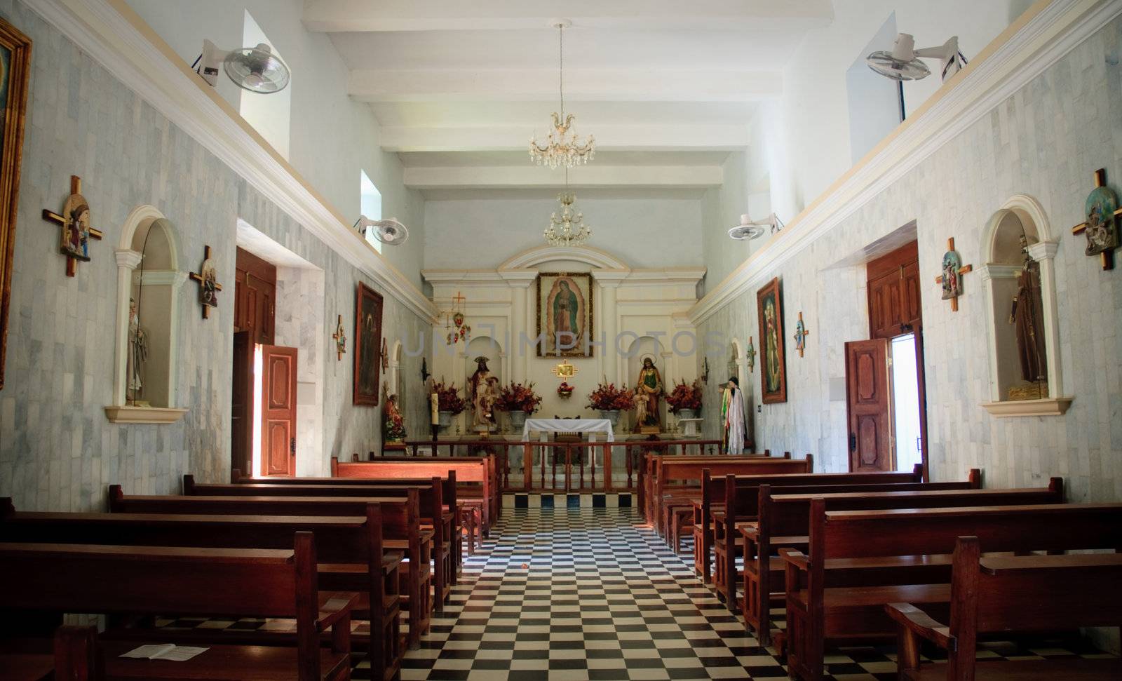 Interior of El Quelite Church in Mexico by steheap