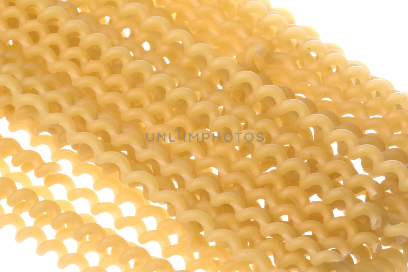 Isolated macro image of wheat pasta.