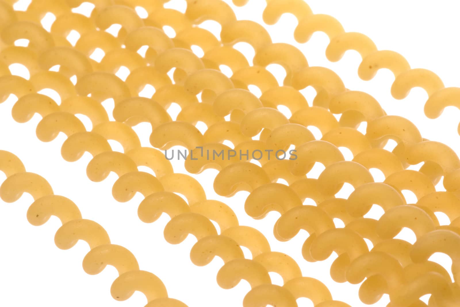 Isolated macro image of wheat pasta.