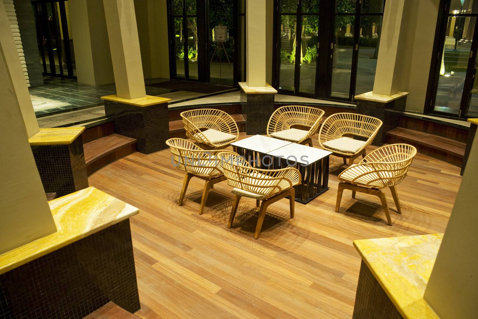 Image of modern rattan furniture.