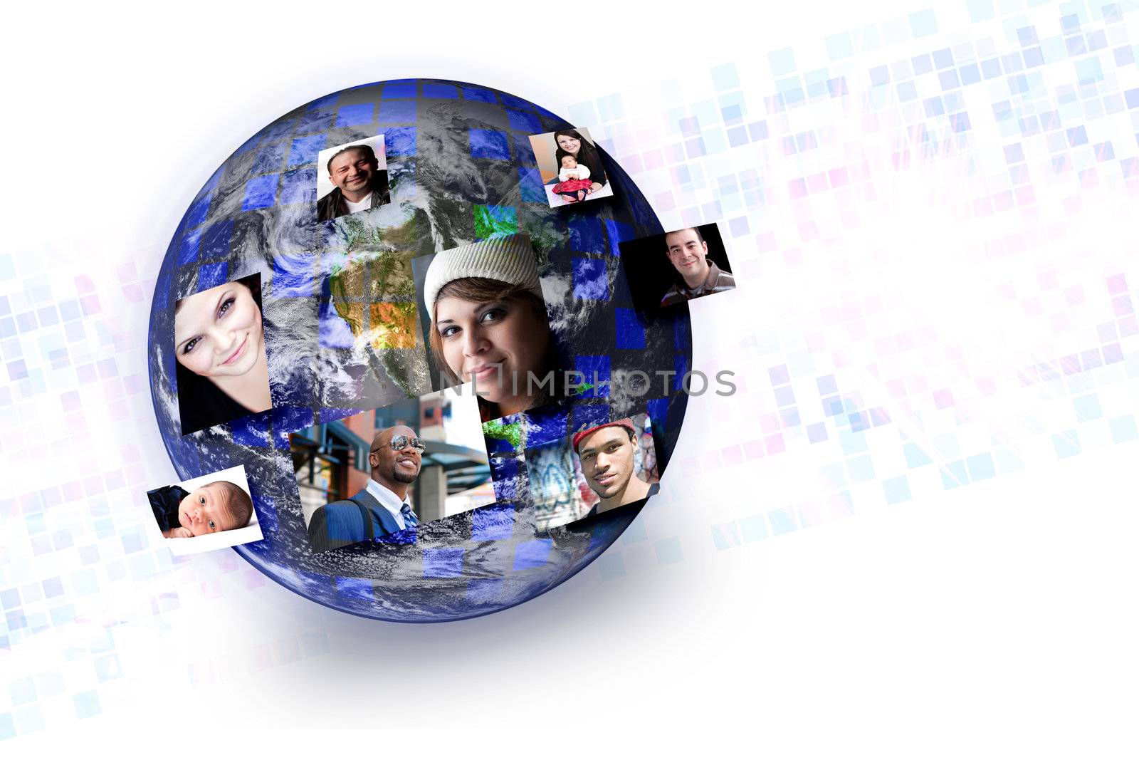 Social Media People Global Networking Connections by graficallyminded