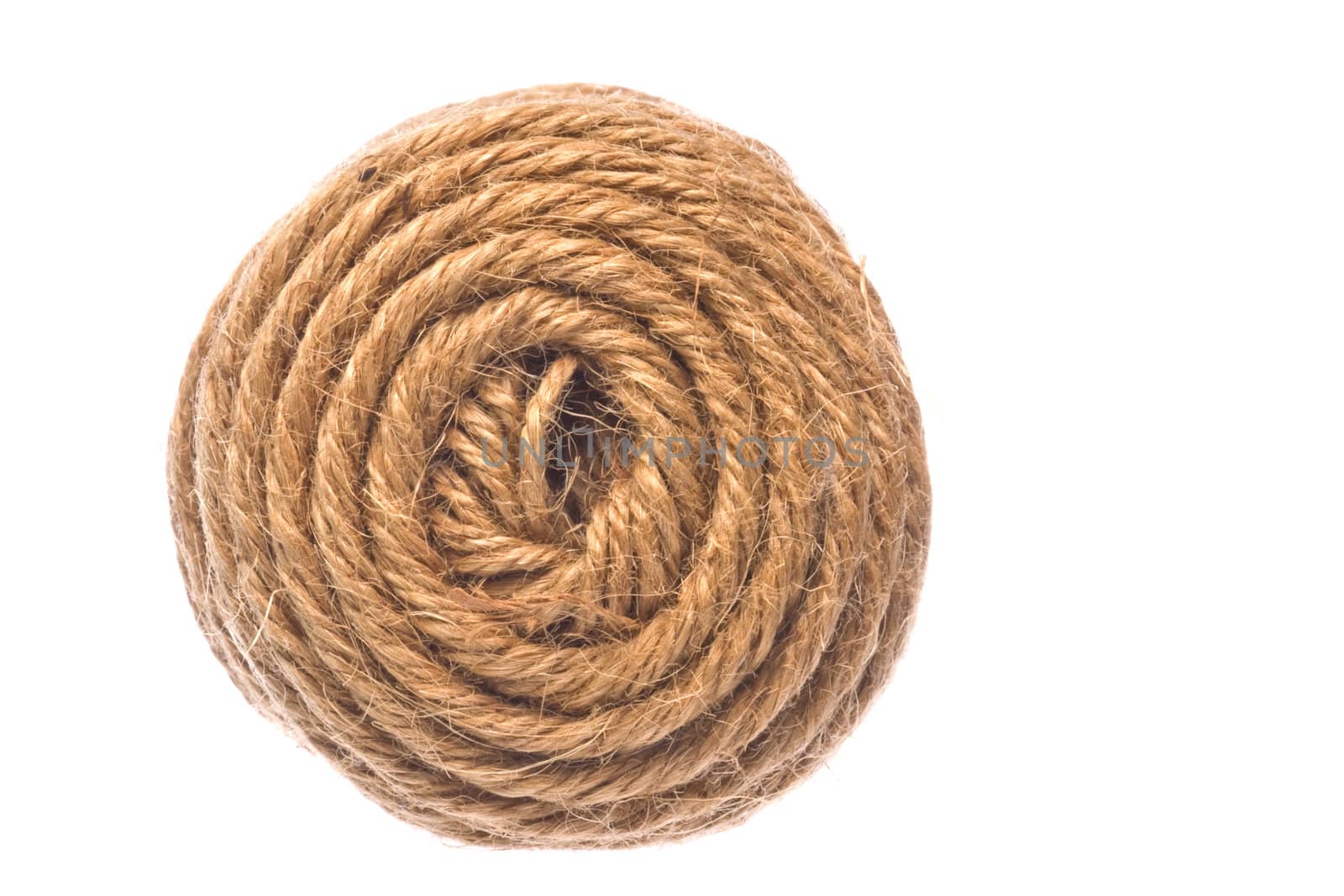 Isolated image of rope against a completely white background.