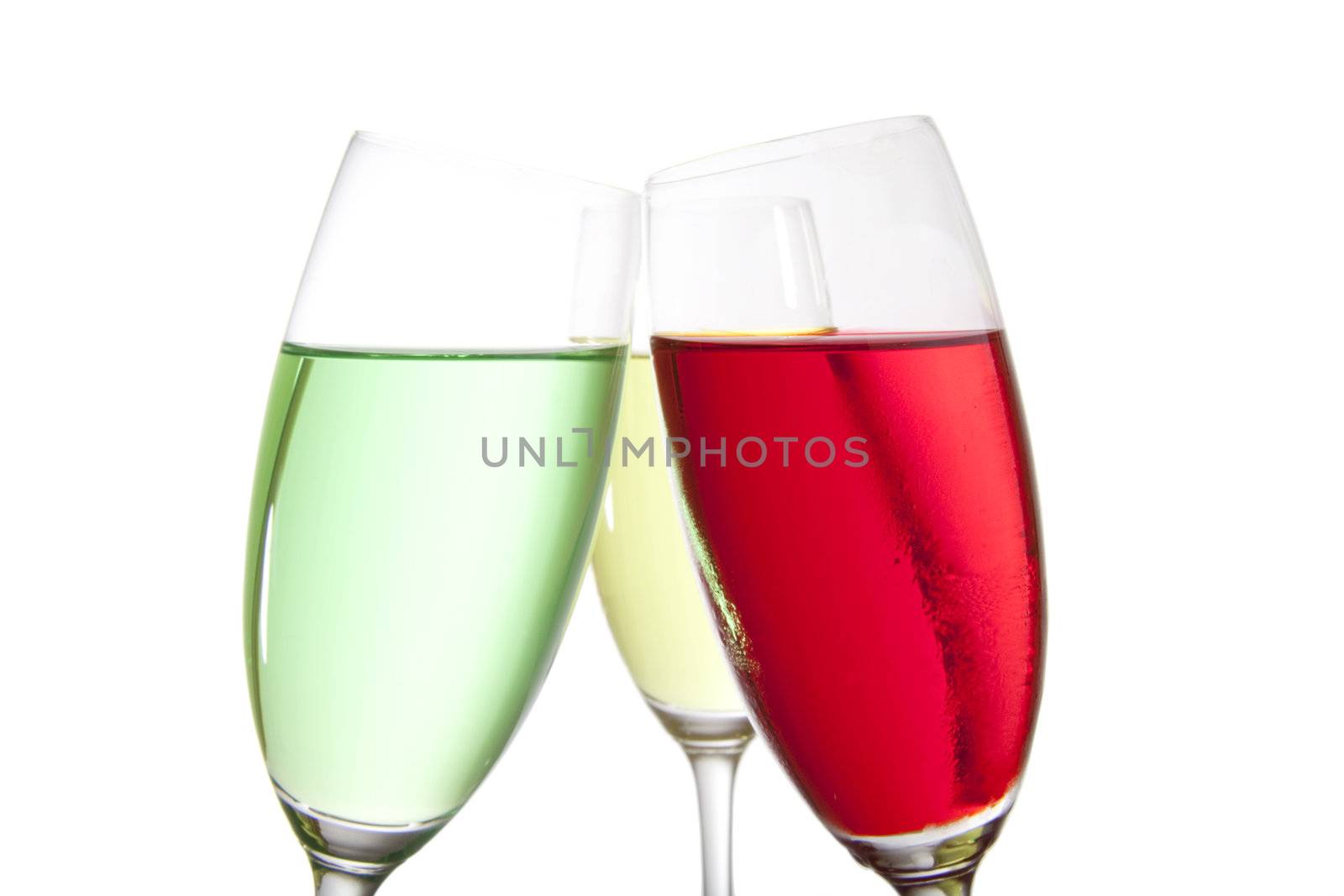 Toast of colorful drinks by kaferphoto