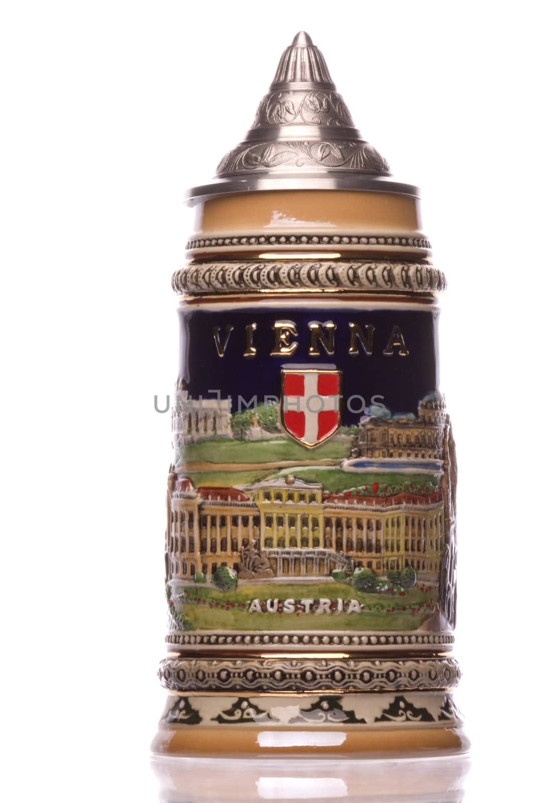 Isolated image of an Austrian beer mug.