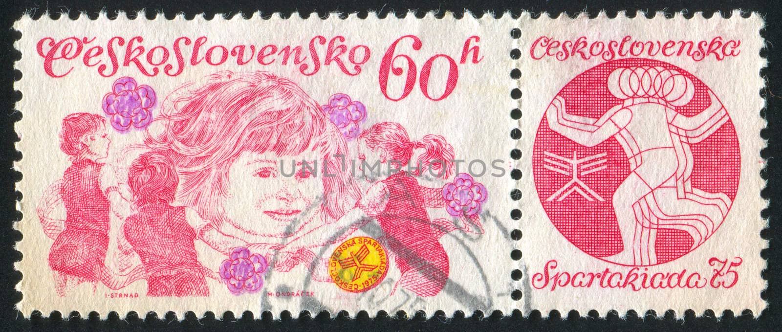 CZECHOSLOVAKIA - CIRCA 1975: stamp printed by Czechoslovakia, shows children, circa 1975