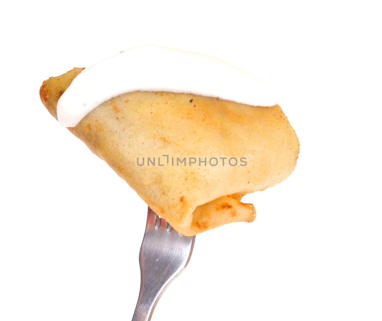 pancake isolated on white background                                                   