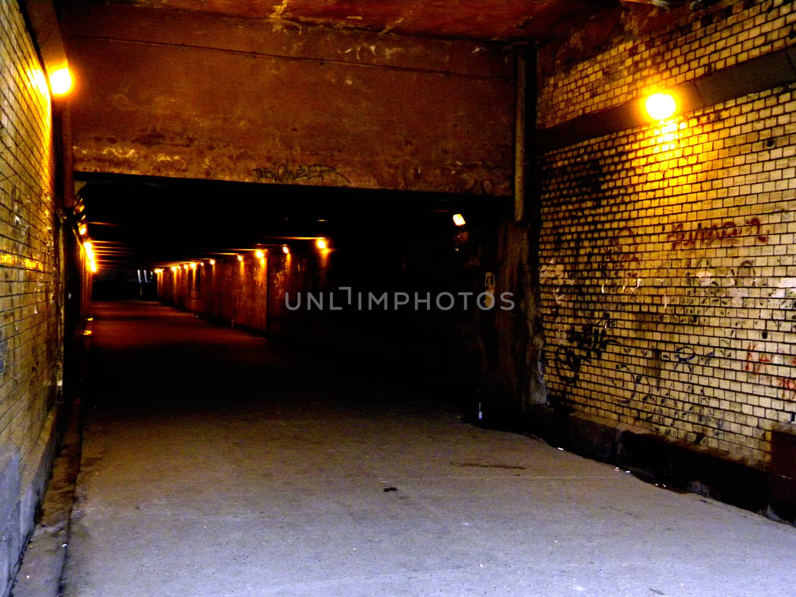 Underpass entry (pedestrian crossing under trackway). Photo was taken in Katowice (Poland). 