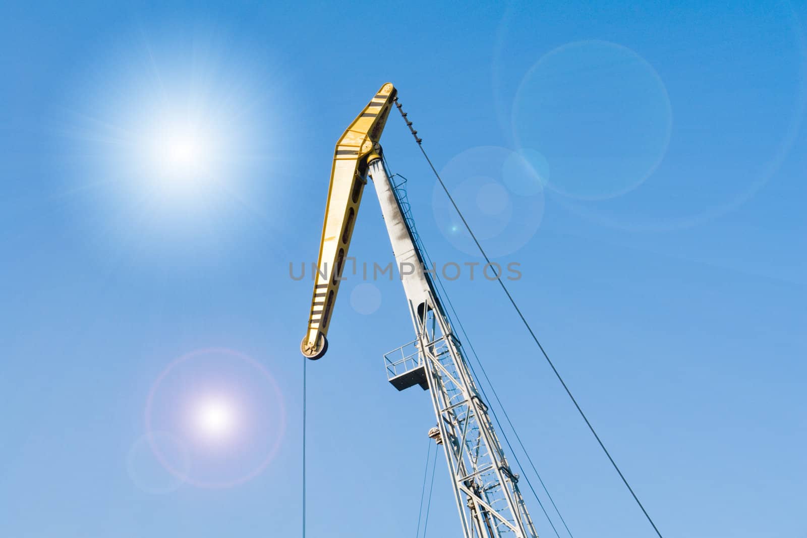 crane on background blue sky