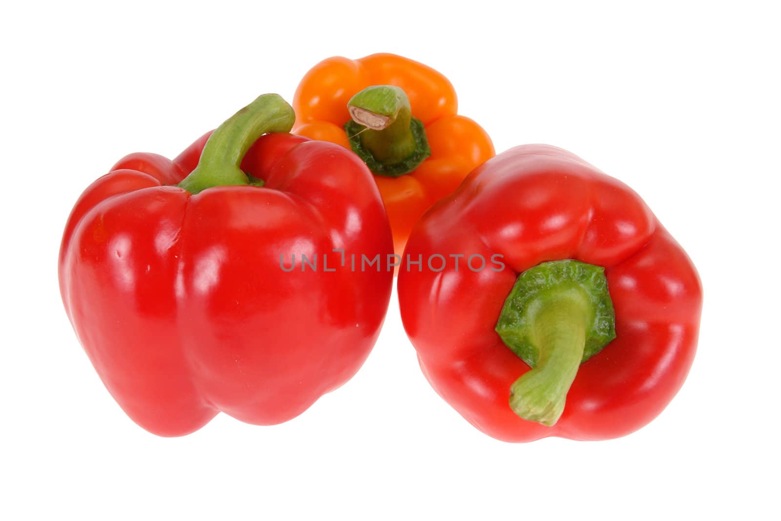  paprika isolated on white background                               