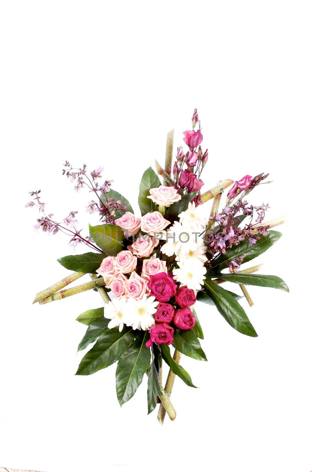 Flower arrangement - bridal bouquet isolated on white