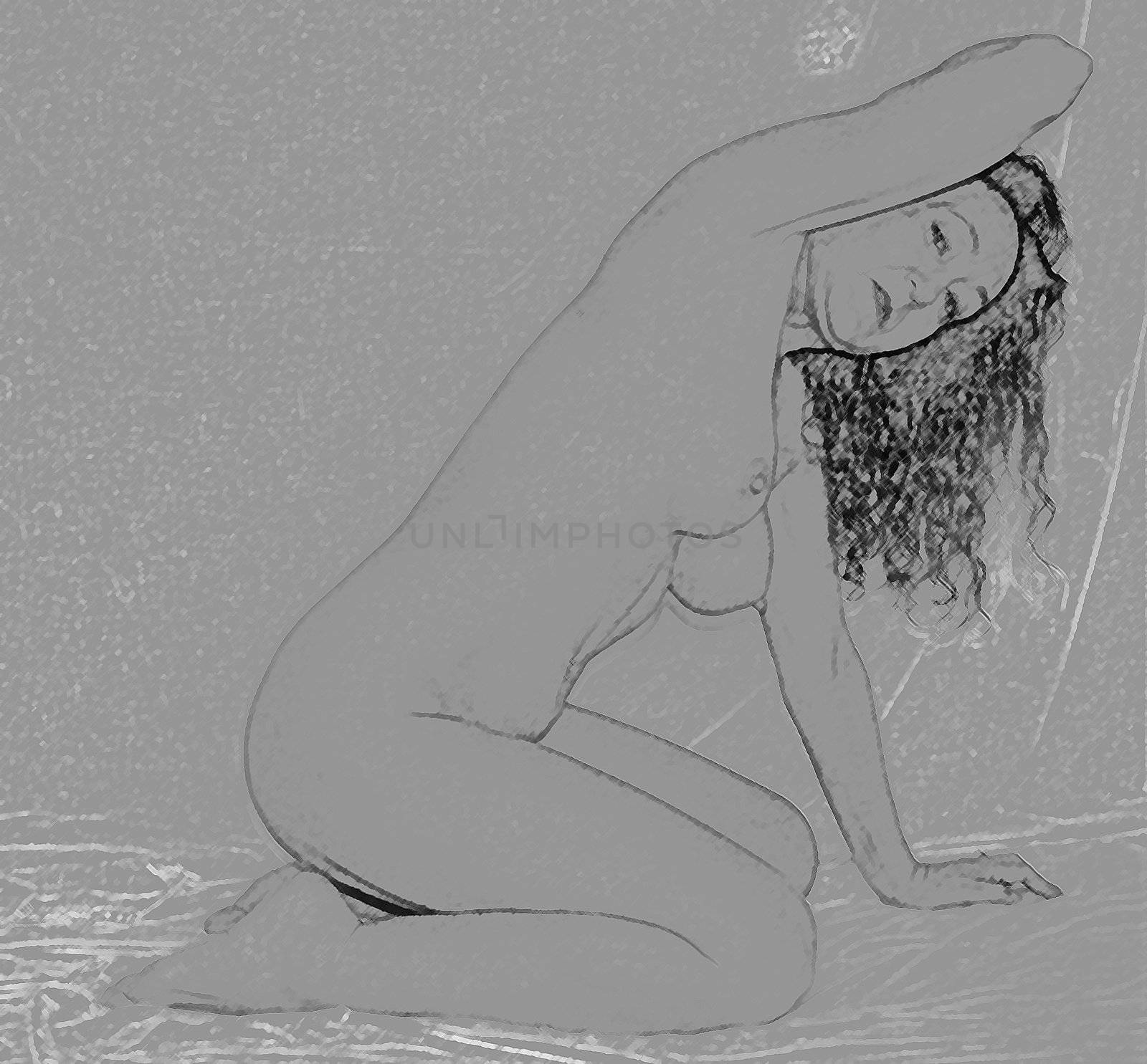 Illustration of a nude woman