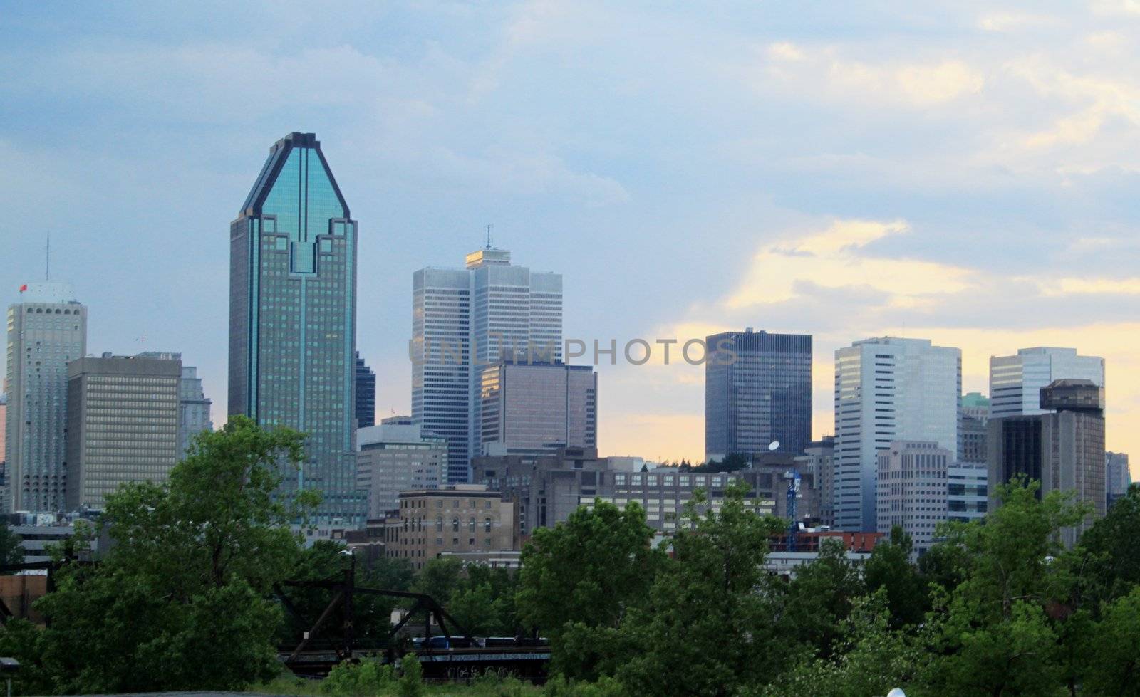 Montreal skyline as stormy clouds move in
