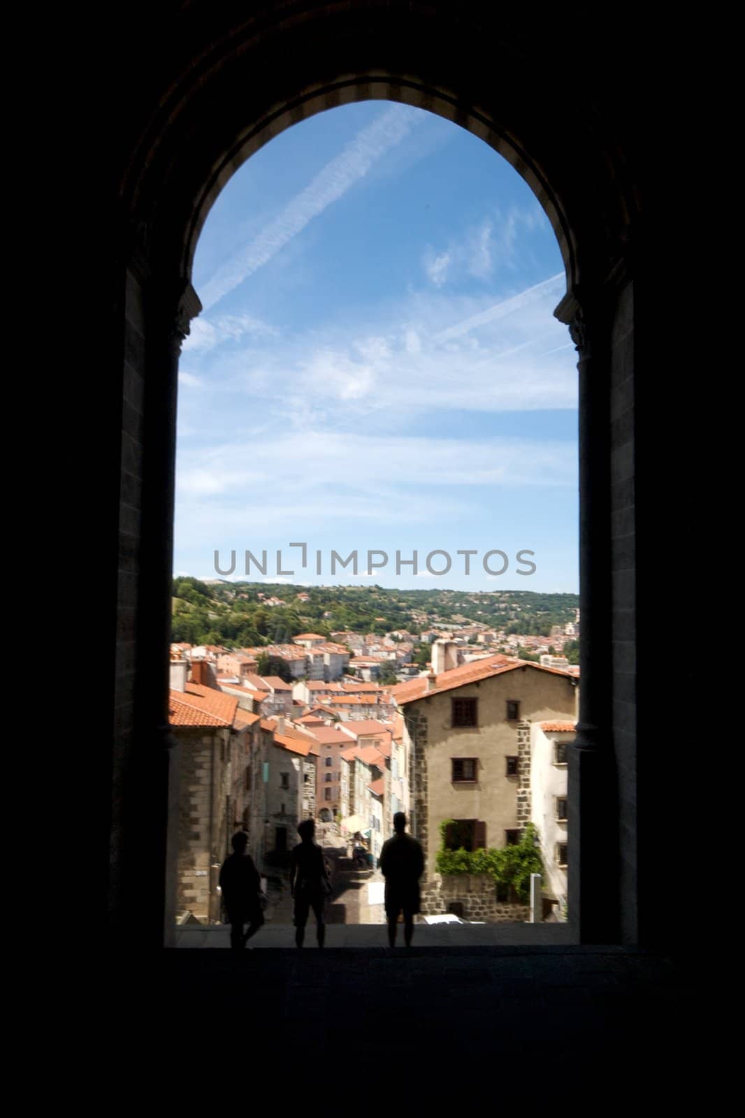 A view from Cathedral of Notre Dame in Puy en Velay, central France