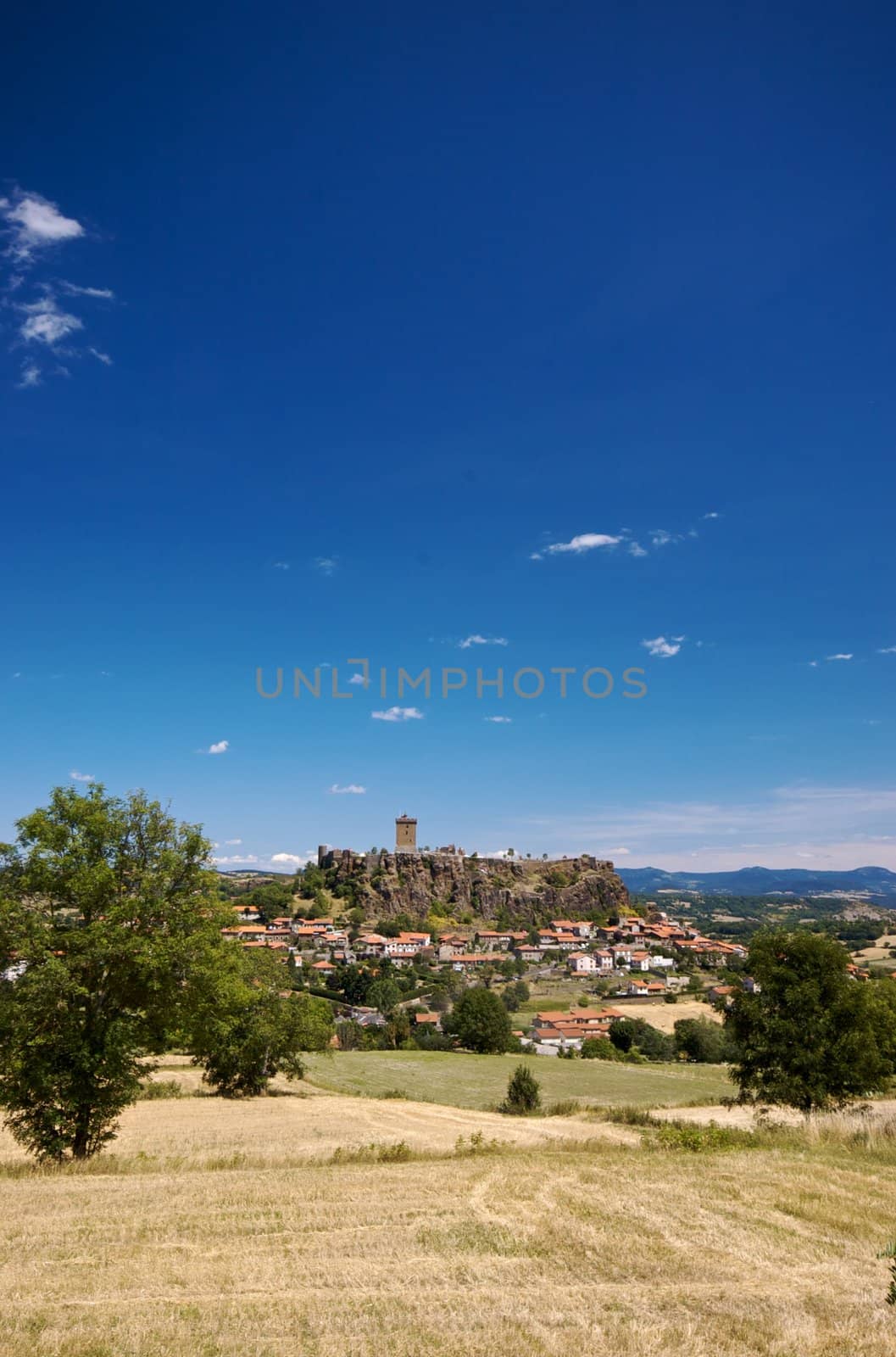 Fortress Polignac in Auvergne, central France, in summer