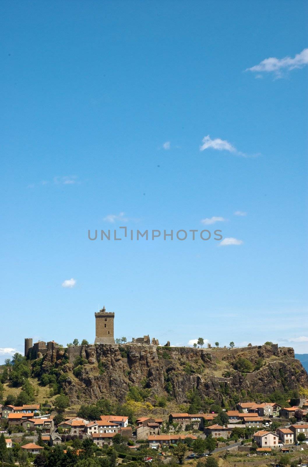 Fortress Polignac in Auvergne, central France, in summer